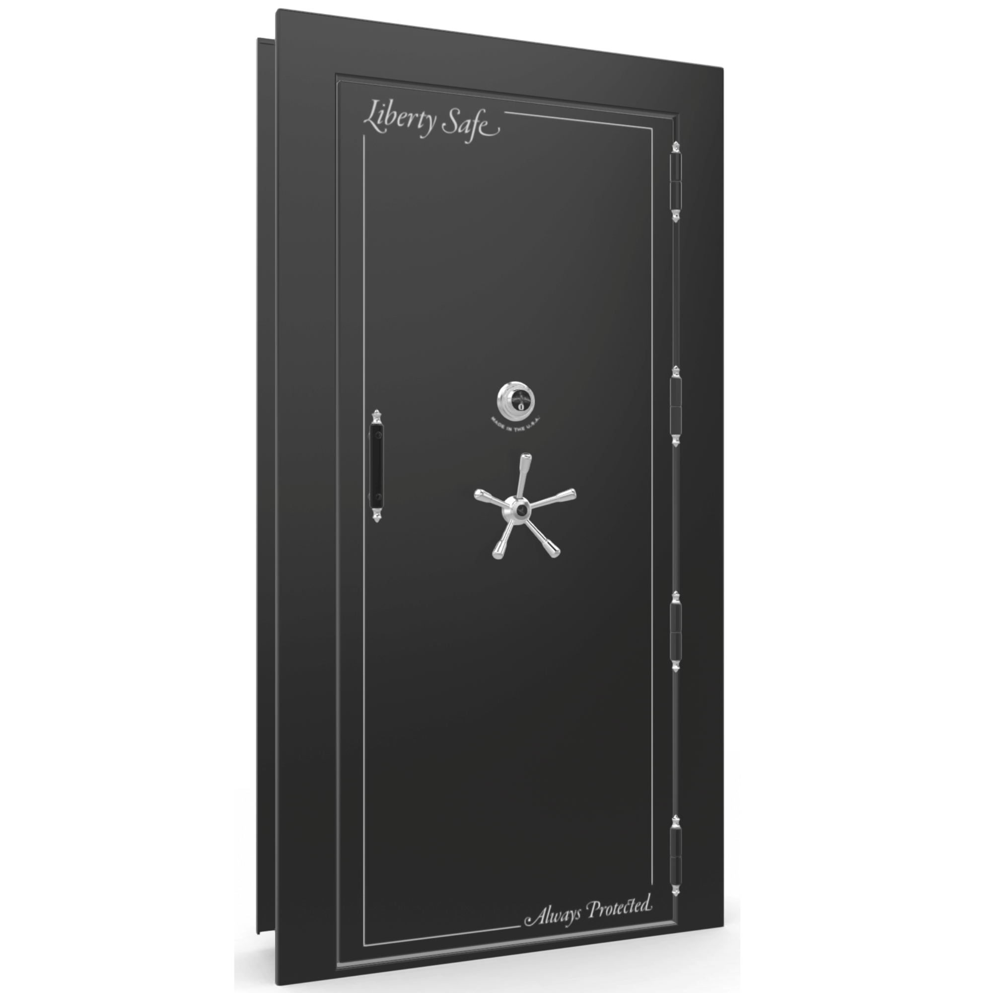 Vault Door Series | Out-Swing | Right  Hinge | Black Gloss | Mechanical Lock - closed