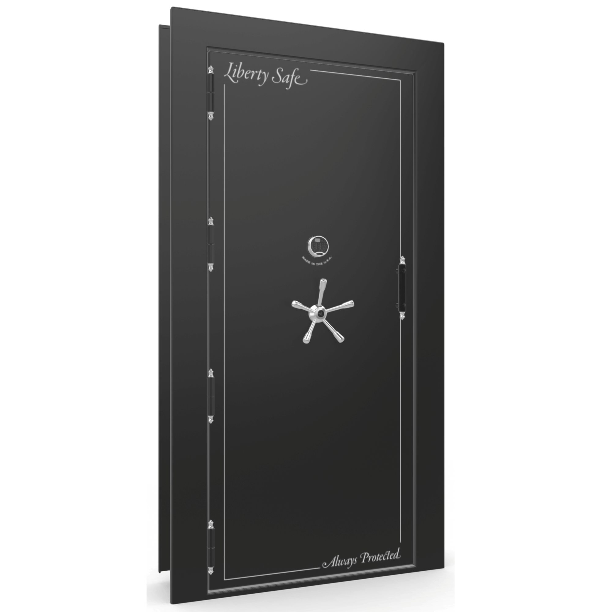 Vault Door Series | Out-Swing | Left  Hinge | Black Gloss | Electronic Lock - closed