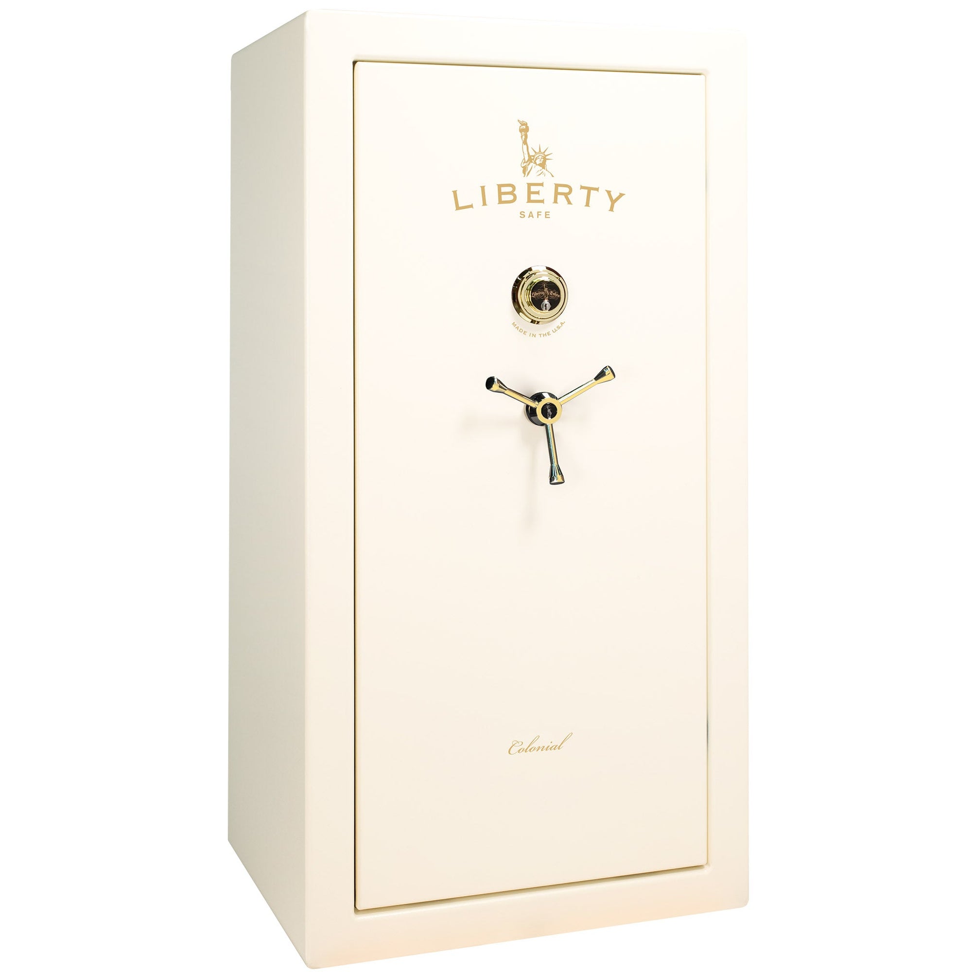 Colonial Series | Level 4 Security | 75 Minute Fire Protection | 23 PRO FLEX | DIMENSIONS: 60.5"(H) X 30"(W) X 22"(D*) | White Gloss Brass | Electronic Lock Open - Closed