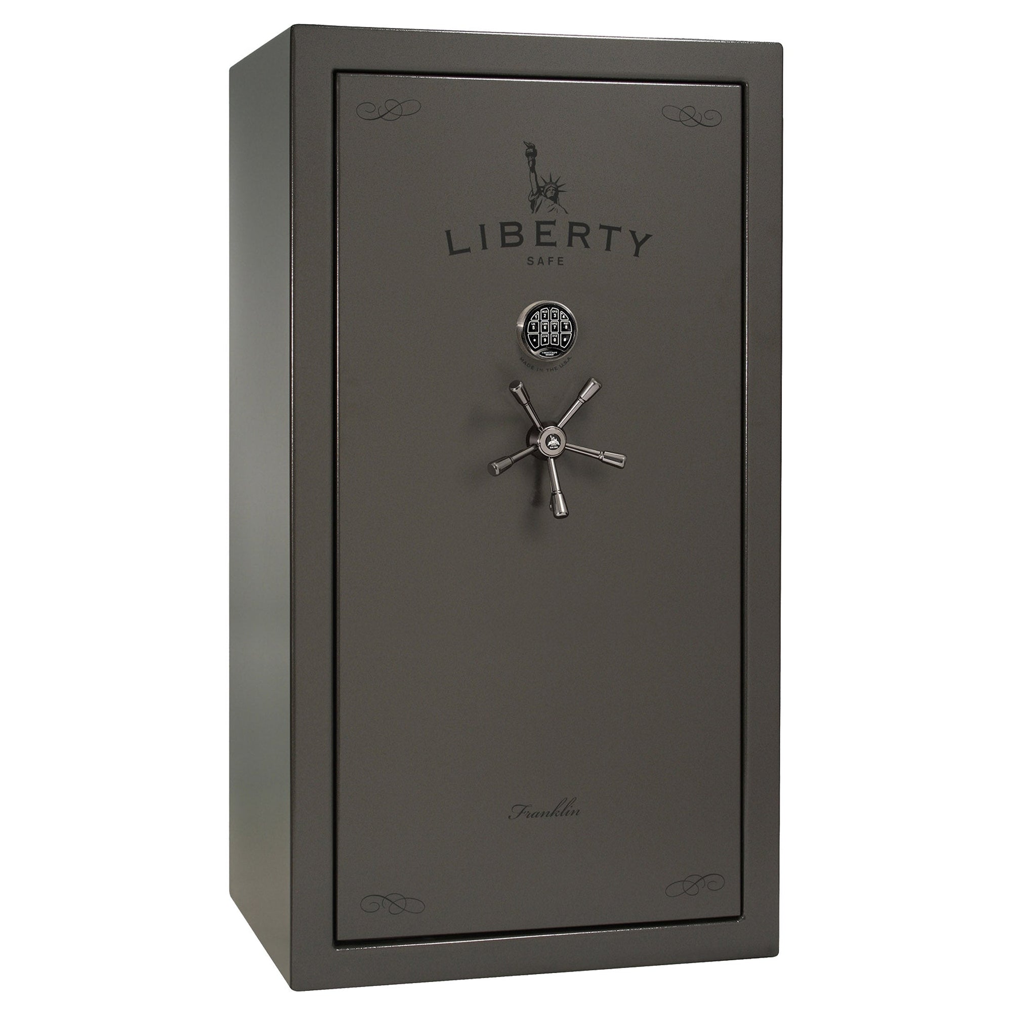 Franklin Series | Level 5 Security | 110 Minute Fire Protection | 40 | DIMENSIONS: 66.5"(H) X 36"(W) X 27.5"(D*) | Gray Marble | ProFlex Modular Shelving – Closed Door