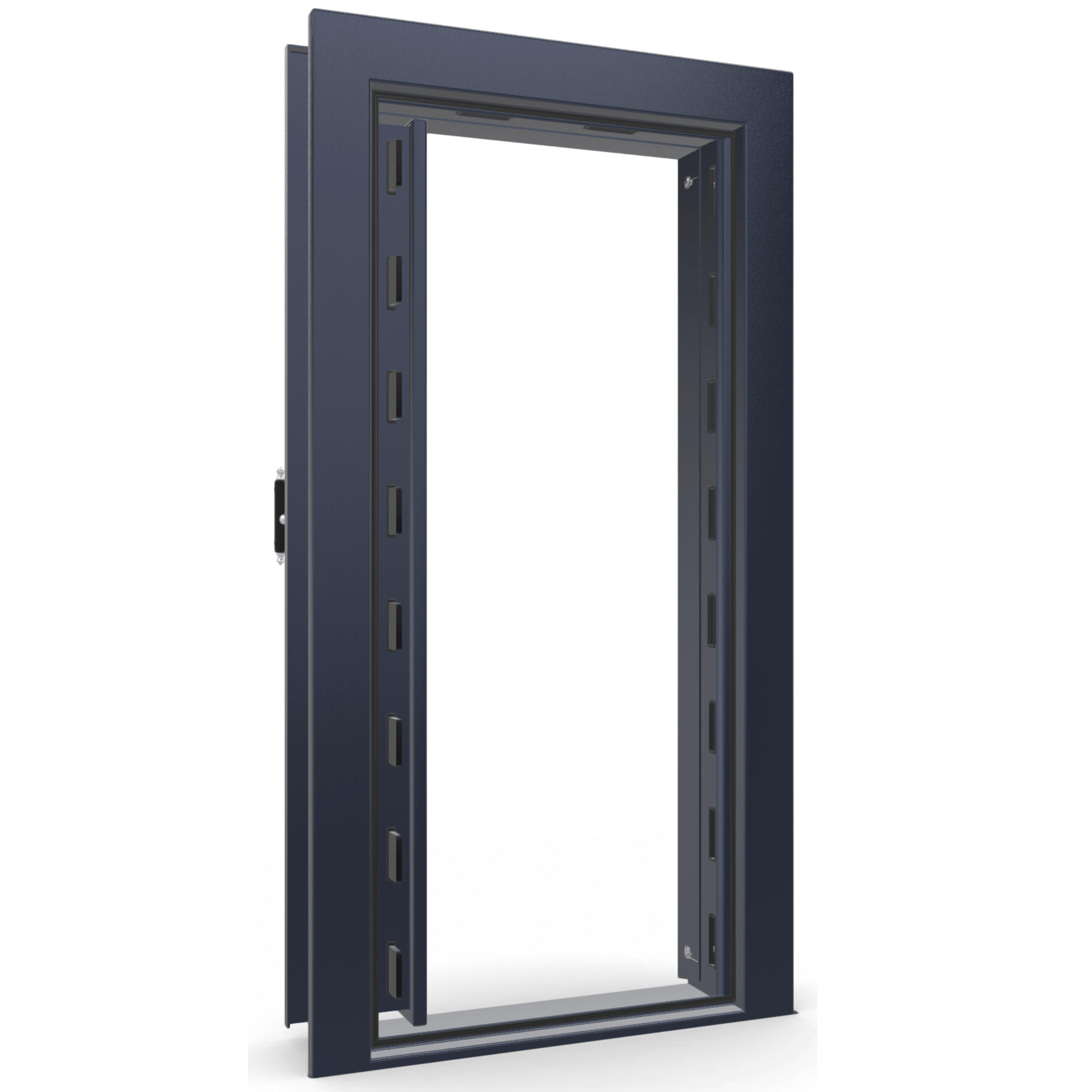 Vault Door Series | In-Swing | Left  Hinge | Blue Gloss | Mechanical Lock - open