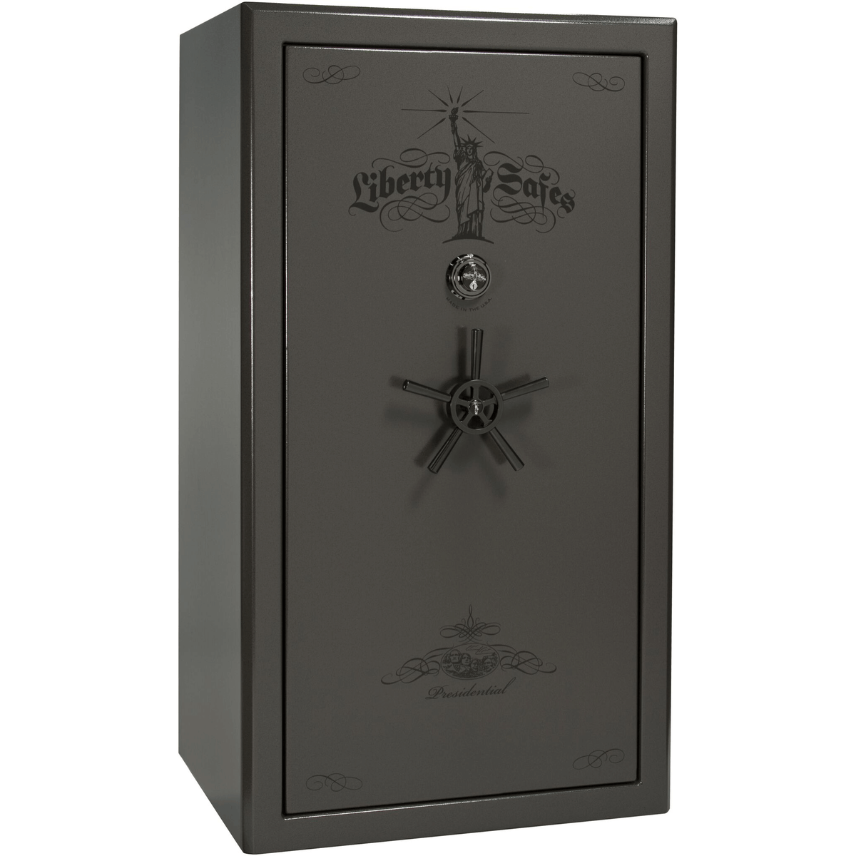 Presidential Series | Level 8 Security | 2.5 Hours Fire Protection | 40 | Dimensions: 66.5&quot;(H) x 36.25&quot;(W) x 27.75&quot;(D*) | Gray Marble | Black Chrome Hardware | Mechanical Lock