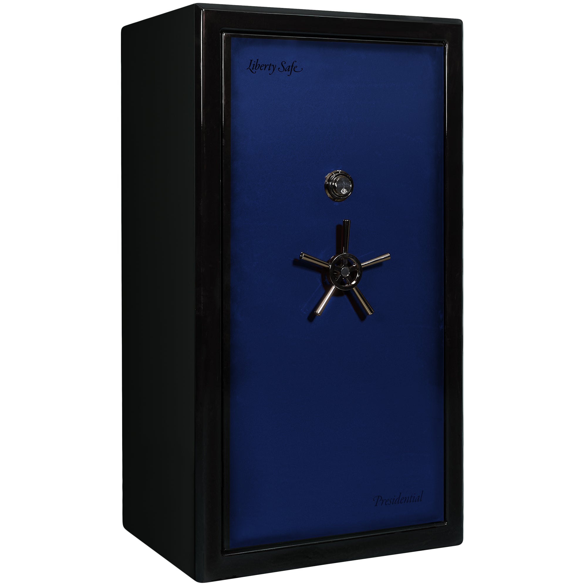 Presidential Series | Level 10 Security | 2.5 Hours Fire Protection | 40 | Dimensions: 66”(H) x 36”(W) x 27.75"(D*) | Blue Gloss | Mechanical Lock - Closed
