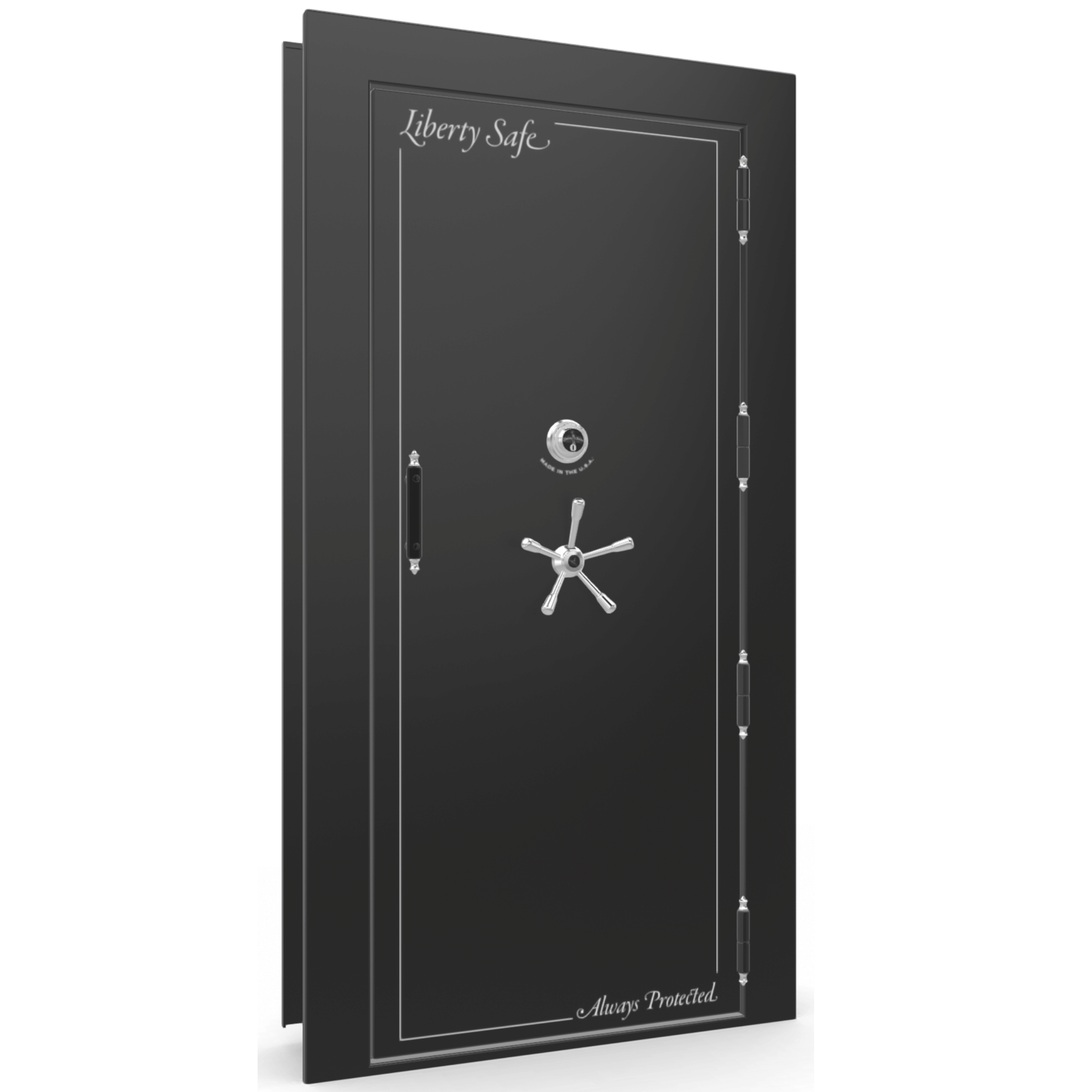Vault Door Series | Out-Swing | Right  Hinge | Black Gloss | Mechanical Lock - closed