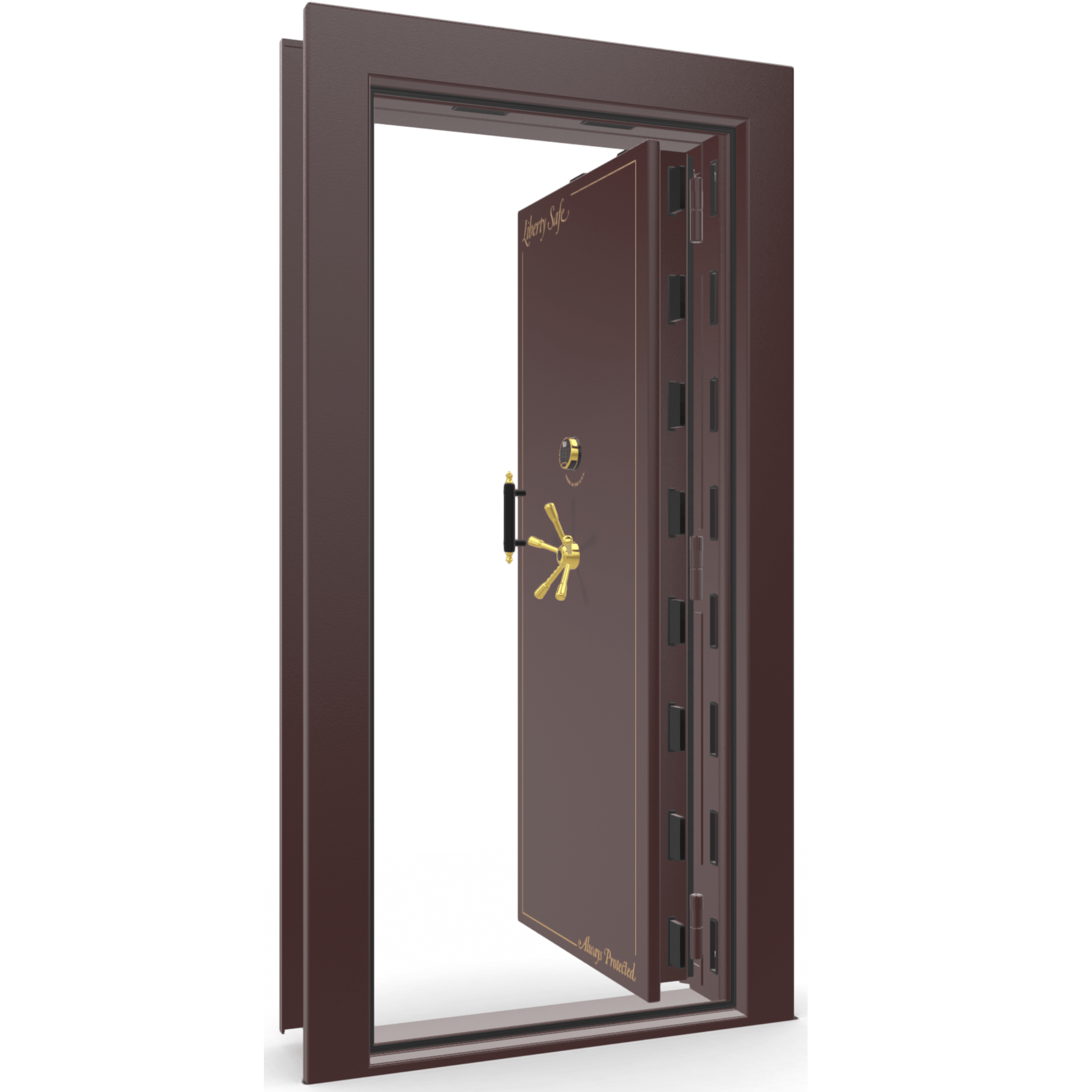Vault Door Series | In-Swing | Right Hinge | Burgundy Marble | Electronic Lock - open