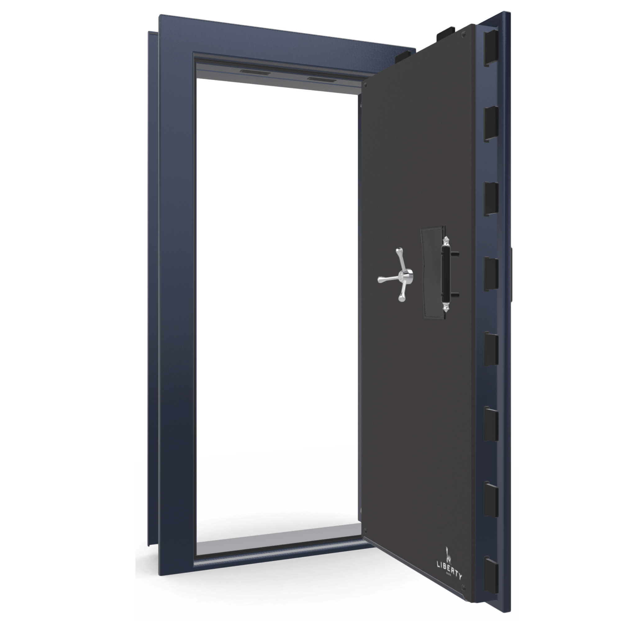 Vault Door Series | Out-Swing | Right  Hinge | Blue Gloss | Electronic Lock - open