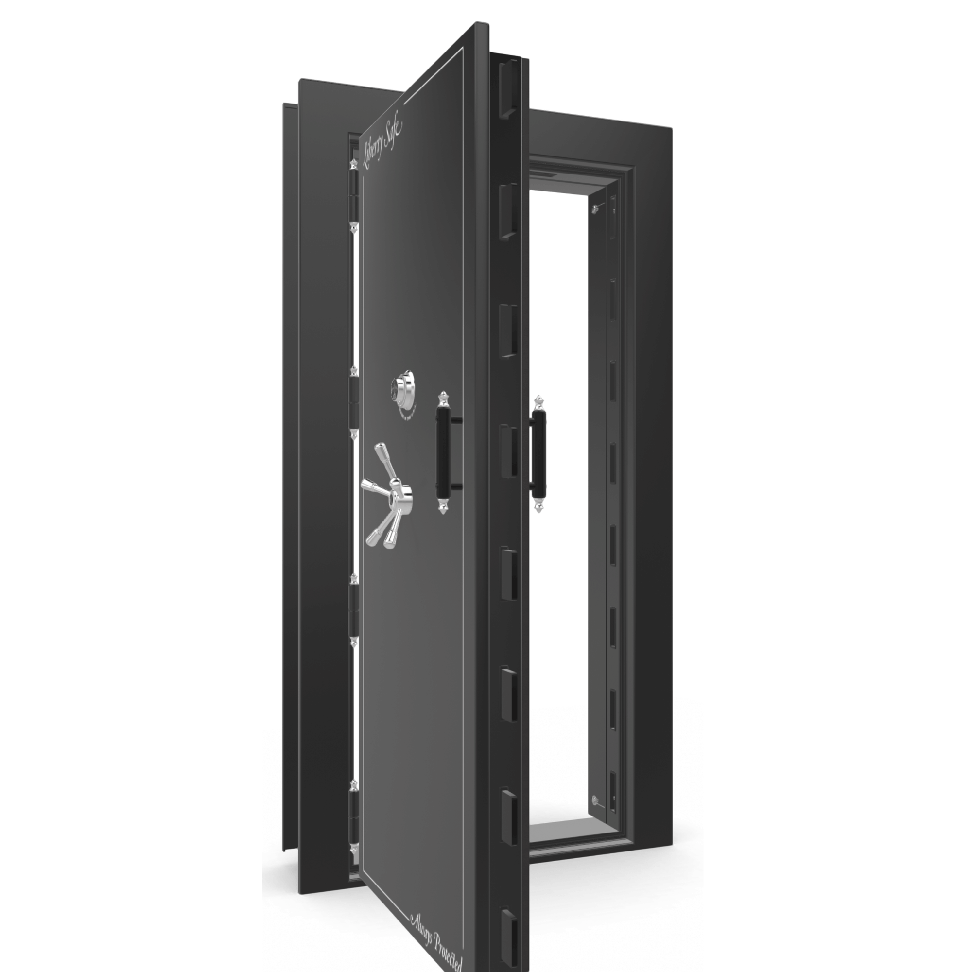 Vault Door Series | Out-Swing | Left  Hinge | Black Gloss | Electronic Lock - open
