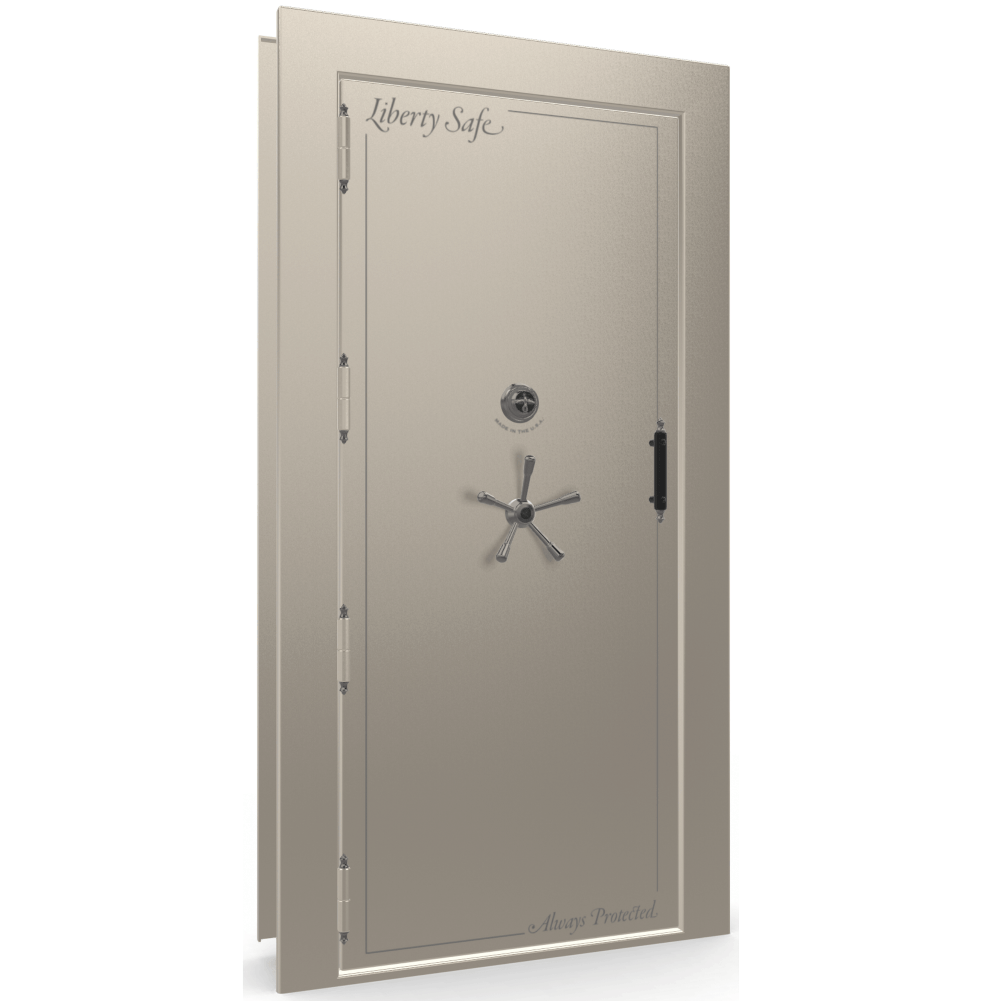 Vault Door Series | Out-Swing | Left  Hinge | Champagne Gloss | Mechanical Lock - closed