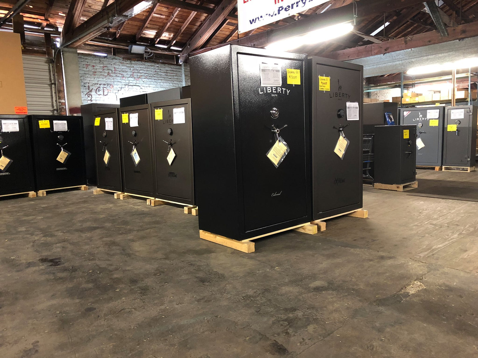 Liberty Safes on display in Liberty Safe of Raleigh's showroom