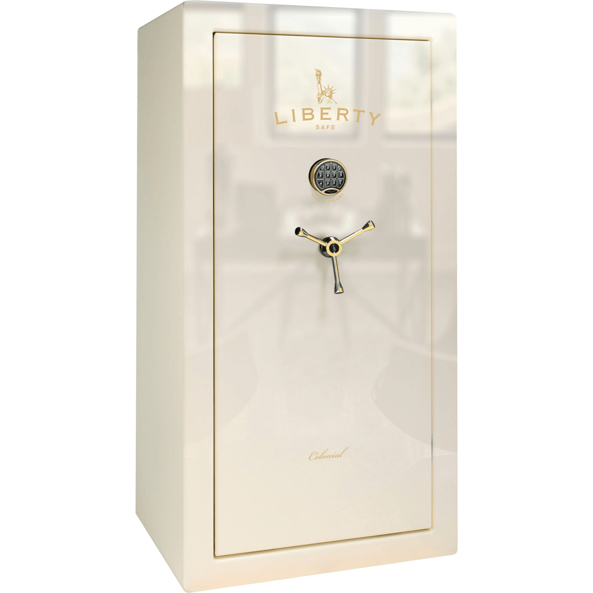 Colonial Series | Level 4 Security | 75 Minute Fire Protection | 23 | DIMENSIONS: 60.5&quot;(H) X 30&quot;(W) X 22&quot;(D*) | White Gloss Brass | Electronic Lock