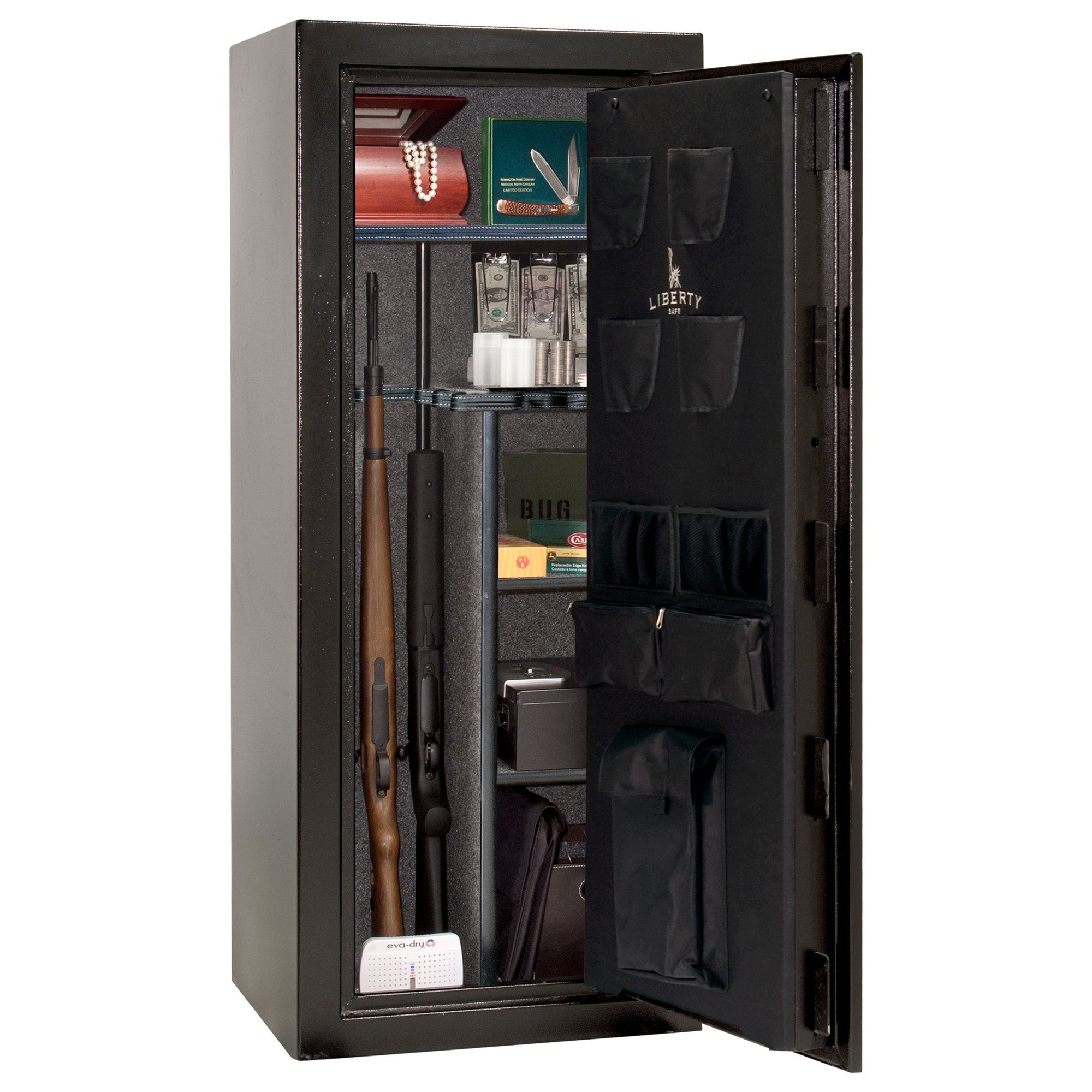 Centurion 18 | Level 1 Security | 30 Minute Fire Protection | Dimensions: 59.5" x 24.25" x 20" | Textured Black | Elock - Closed Door