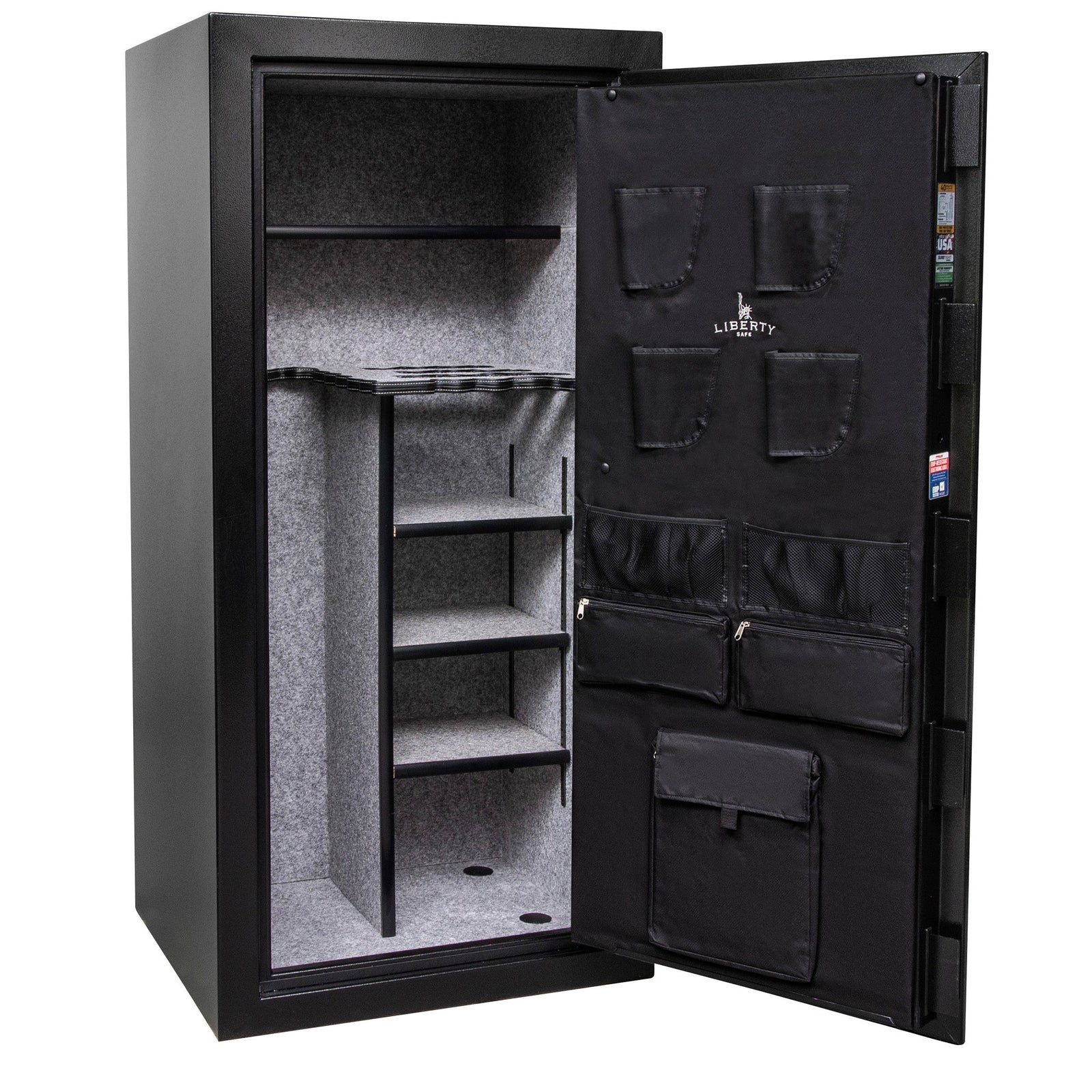 Centurion DLX 32 | Level 1 Security | 40 Minute Fire Protection | Dimensions: 59.5" x 28.25" x 24.5" | Textured Black | Chrome | Elock - Closed Door