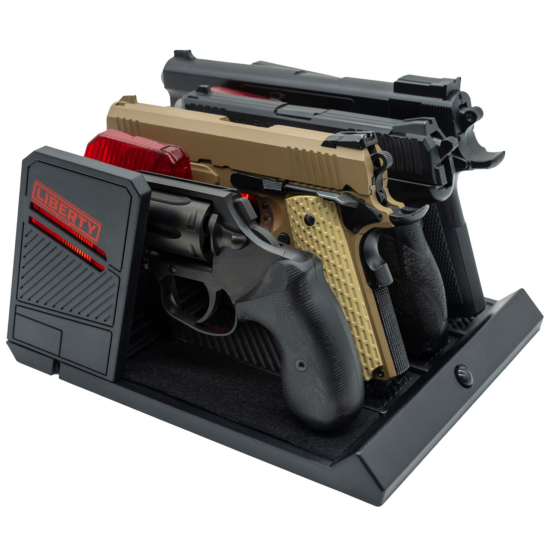 Accessory - Storage - LED Pistol Rack Red Back view - Loaded