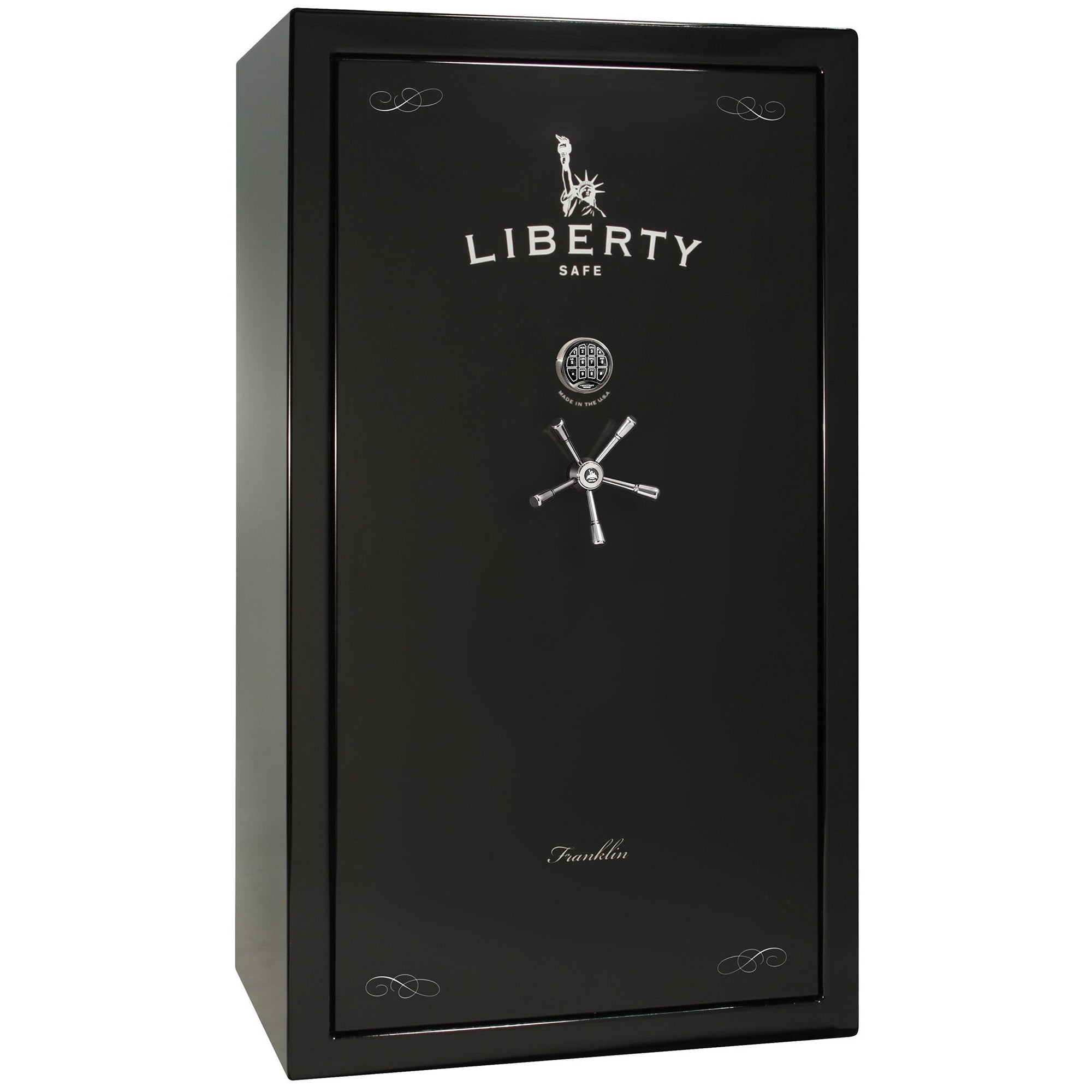 Franklin Series | Level 5 Security | 110 Minute Fire Protection | 50 | DIMENSIONS: 72.5"(H) X 42"(W) X 27.5"(D*) | Black Gloss | ProFlex Modular Shelving - Closed Door