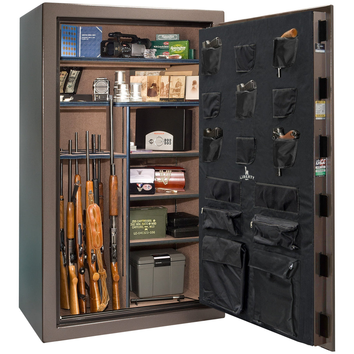 USA 50 Textured Bronze | Dimensions: 72.5&quot;(H) x 42&quot;(W) x 27.5&quot;(D) | 60 Minute Fire Protection | Electronic Lock | Level 3 Security - Open Door